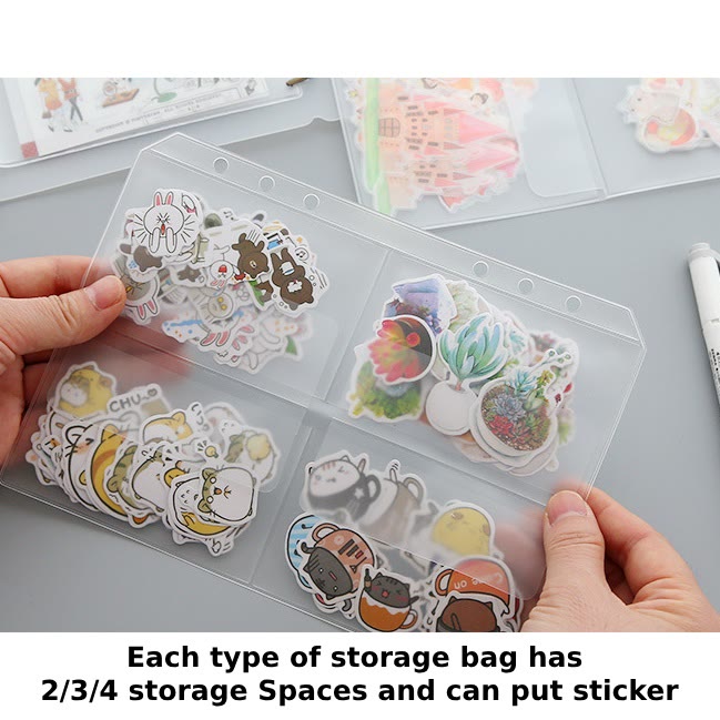 A5/ A6 Loose Leaf Transparent Binder Storage Organizer For Journal Sticker