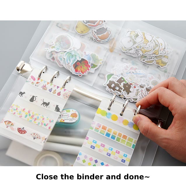 A5/ A6 Loose Leaf Transparent Binder Storage Organizer For Journal Sticker