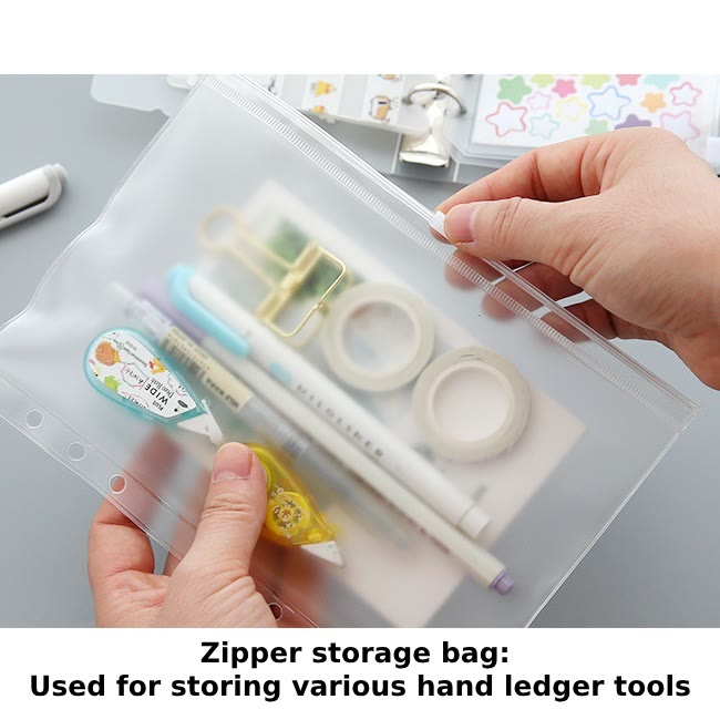 A5/ A6 Loose Leaf Transparent Binder Storage Organizer For Journal Sticker