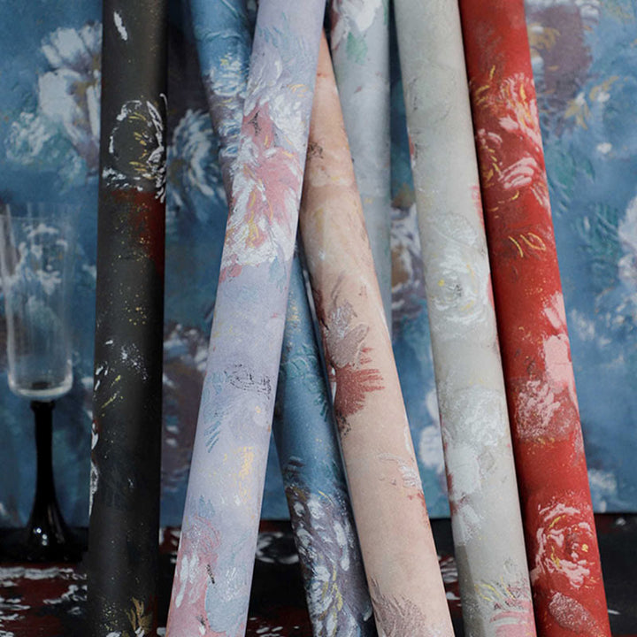 Oil Painting Style Floral Wrapping Paper Gift Wrap Paper