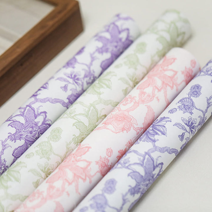 Floral Wrapping Paper Chinoiserie White Backing Gift Wrap Paper