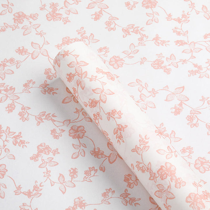 10 Sheets Floral Wrapping Paper Pink White Flowers Gift Wrap Paper