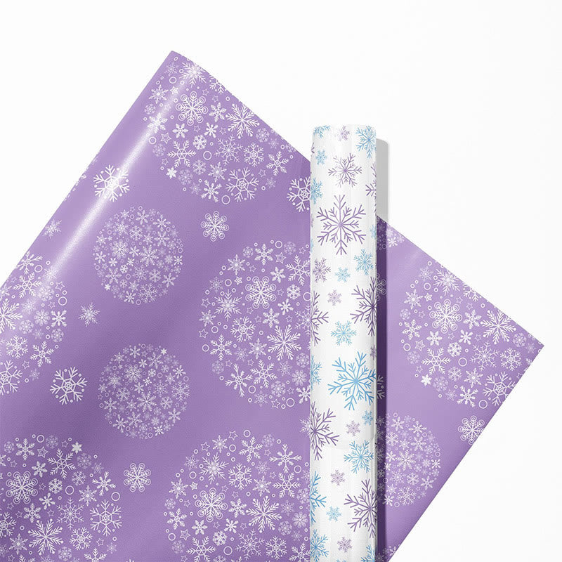 Winter Snowflake Pattern Christmas Gift Wrapping Paper 12 Sheets