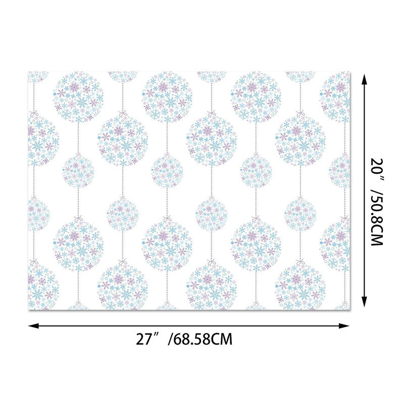 Winter Snowflake Pattern Christmas Gift Wrapping Paper 12 Sheets