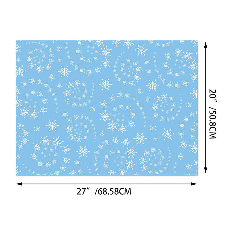 Winter Snowflake Pattern Christmas Gift Wrapping Paper 12 Sheets