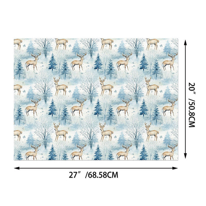 Christmas Gift Wrap Paper Light Blue Tone 12 Sheets Winter Wrapping Paper