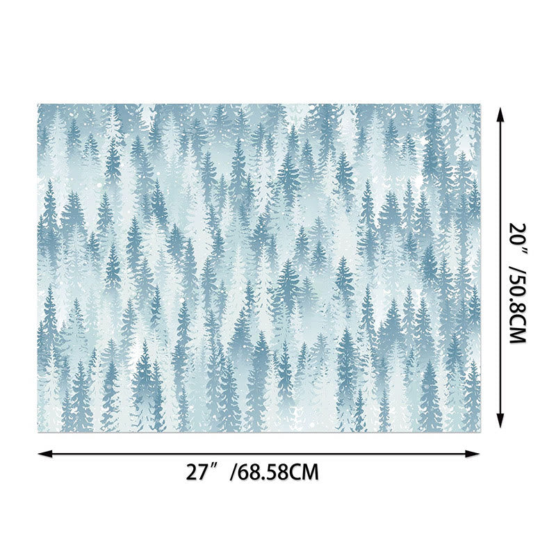 Christmas Gift Wrap Paper Light Blue Tone 12 Sheets Winter Wrapping Paper