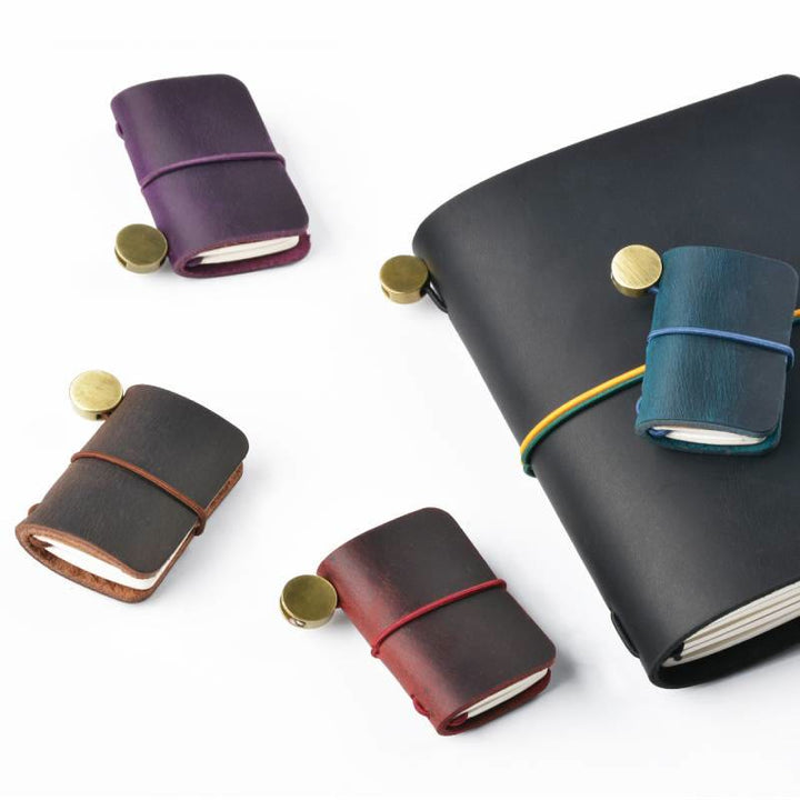 Retro Pocket Notebook Mini Journal Scrapbook with Leather Cover