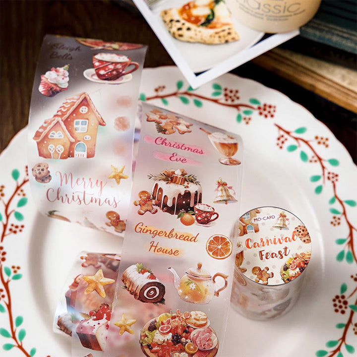 Christmas Theme Matte PET Roll Sticker Tape DIY Scrapbooking Supplies