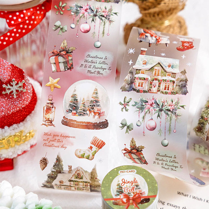 Christmas Theme Matte PET Roll Sticker Tape DIY Scrapbooking Supplies