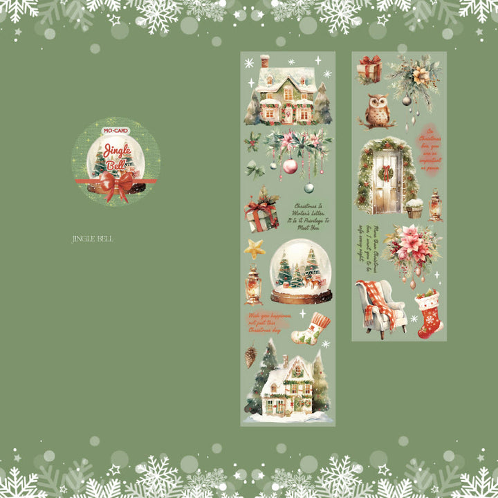 Christmas Theme Matte PET Roll Sticker Tape DIY Scrapbooking Supplies