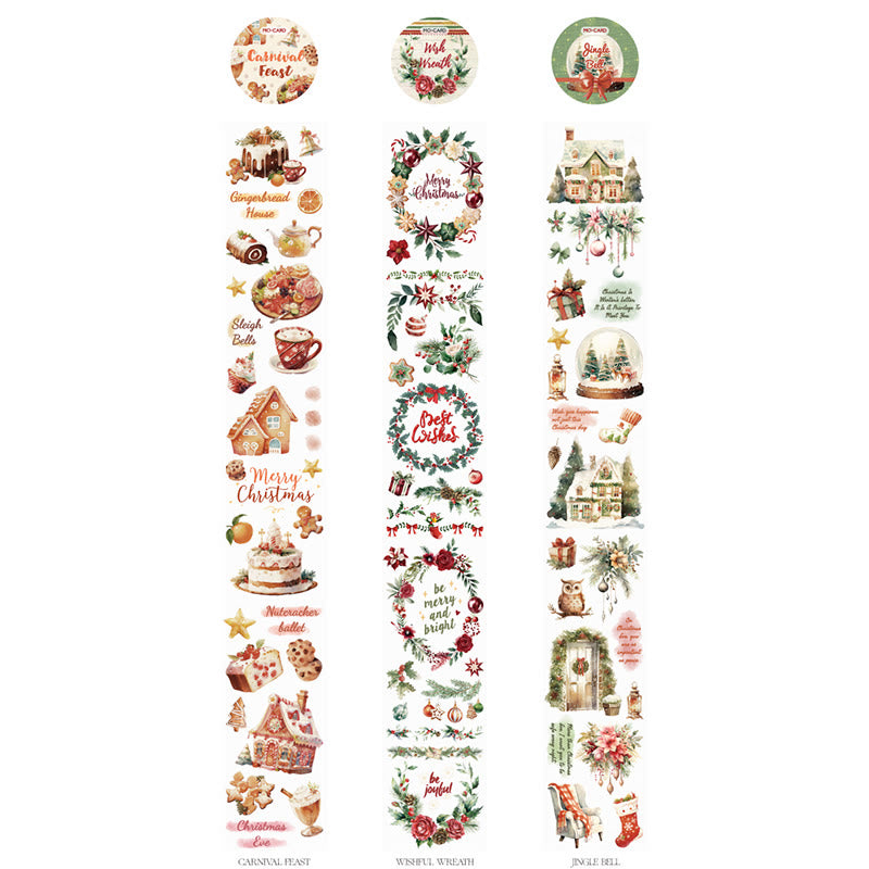 Christmas Theme Matte PET Roll Sticker Tape DIY Scrapbooking Supplies