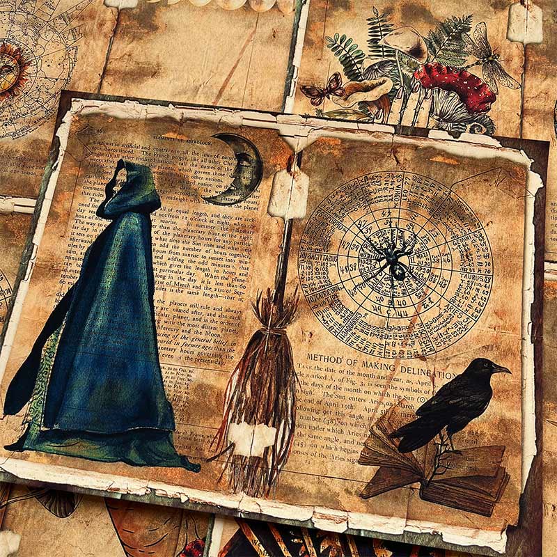 Retro Book Of Shadows Scrapbook Paper Decorative Journaling Paper