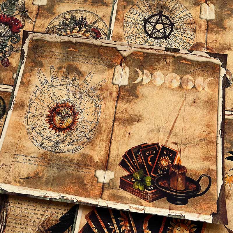 Retro Book Of Shadows Scrapbook Paper Decorative Journaling Paper