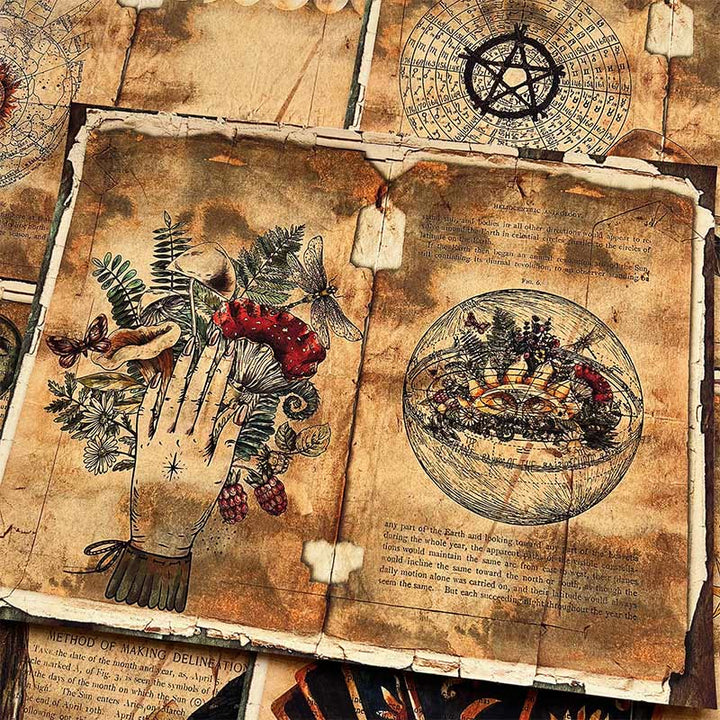 Retro Book Of Shadows Scrapbook Paper Decorative Journaling Paper