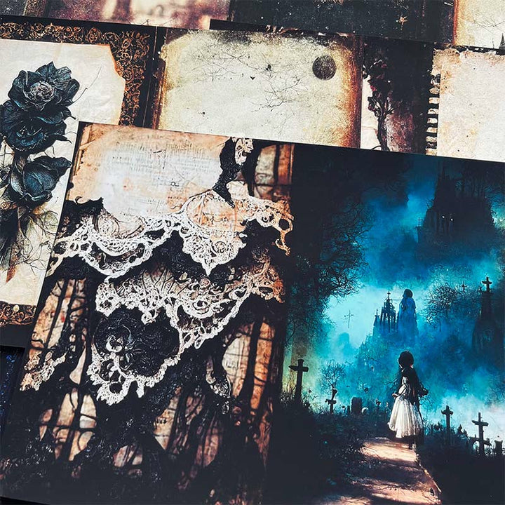 Ruins Cemetery Series Scrapbook Paper Decorative Journaling Paper