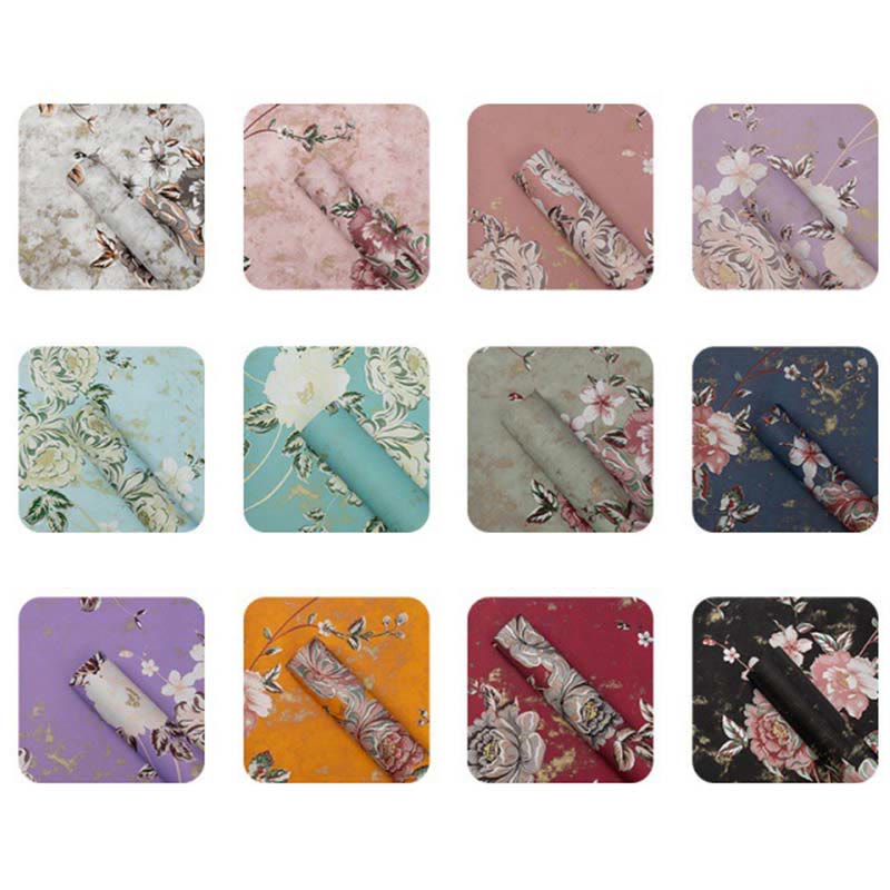 Retro Elegant Floral Gift Wrapping Paper Craft Paper