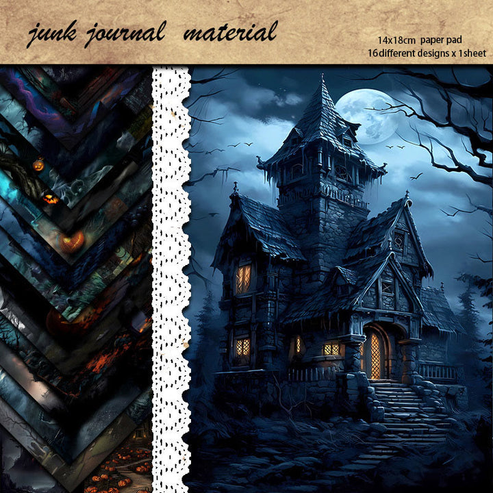 Haunted House Cemetery Series Scrapbook Paper Decorative Journaling Paper