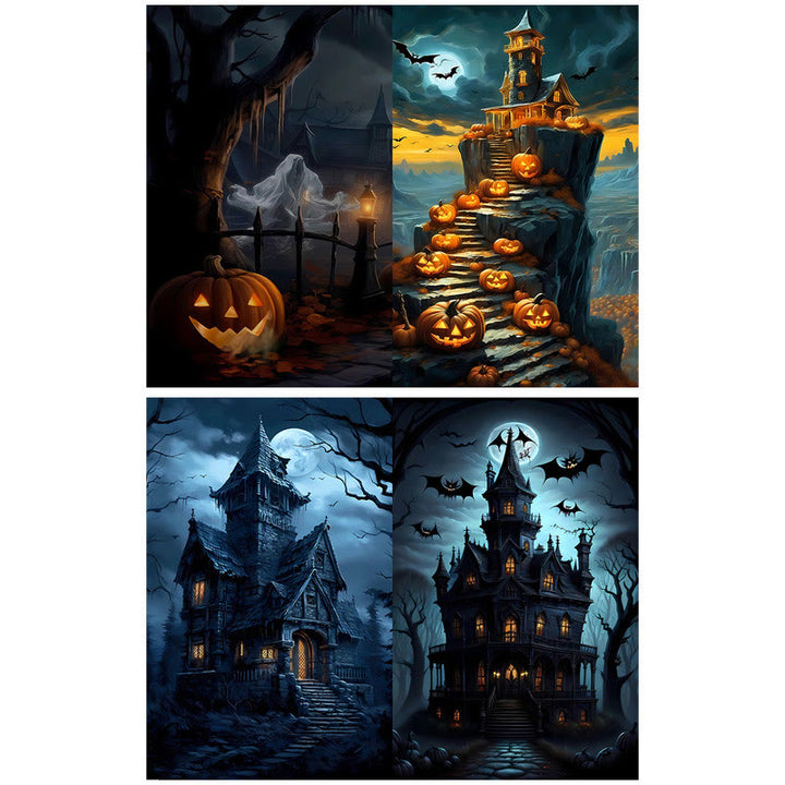 Haunted House Cemetery Series Scrapbook Paper Decorative Journaling Paper