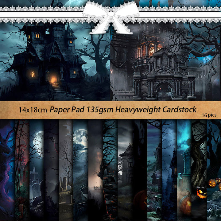 Haunted House Cemetery Series Scrapbook Paper Decorative Journaling Paper