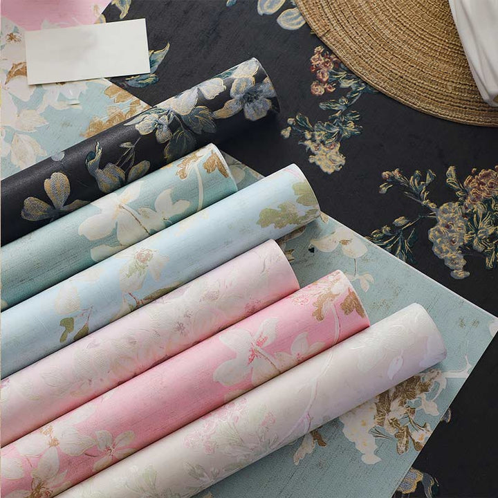 Retro Gilding Embossed Floral Wrapping Paper for Gift Bouquet Flower Craft