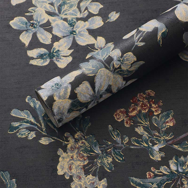 Retro Gilding Embossed Floral Wrapping Paper for Gift Bouquet Flower Craft