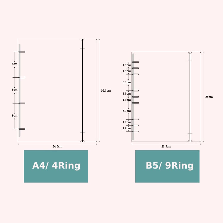 Clear Frosted Loose-Leaf 6-Rings Binder Multi-Size for Storage Scrapbooking