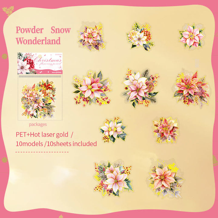 Christmas Blossom Series Stickers For Decorative Journaling Crafts