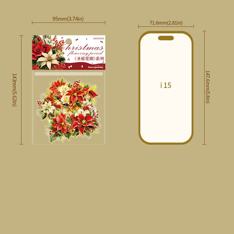 FREE TODAY: Christmas Blossom Series Stickers For Decorative Journaling Crafts