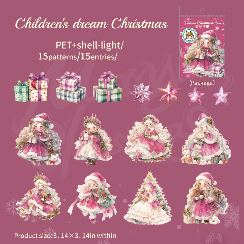 Dream Christmas Eve Series Stickers For Decorative Journaling Crafts