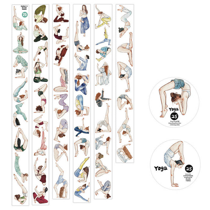 10m Doing Yoga Roll Sticker Tape For Scrapbooking Supplies