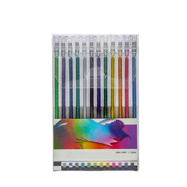 8/ 12/ 18pcs Color Changing Glitter Gel Pen Set Journal Stationery