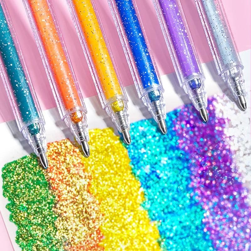 8/ 12/ 18pcs Color Changing Glitter Gel Pen Set Journal Stationery