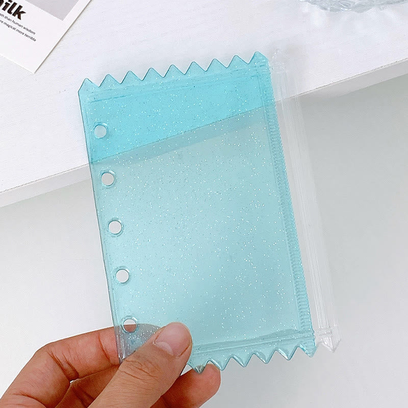 M5 Flashing Color Zip Storage Bag with 5 Holes Loose-Leaf Page