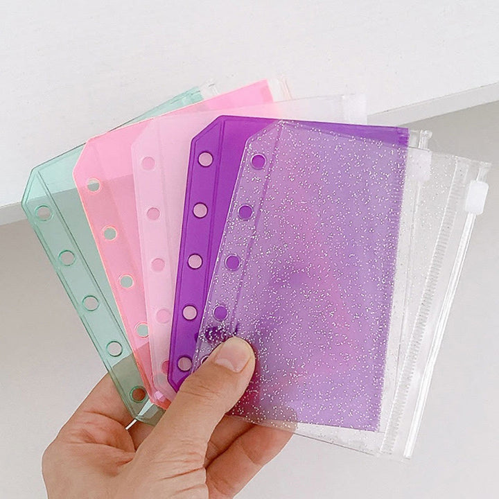 5Pcs M5 Loose-Leaf Refill Page PVC Zip Storage Bag