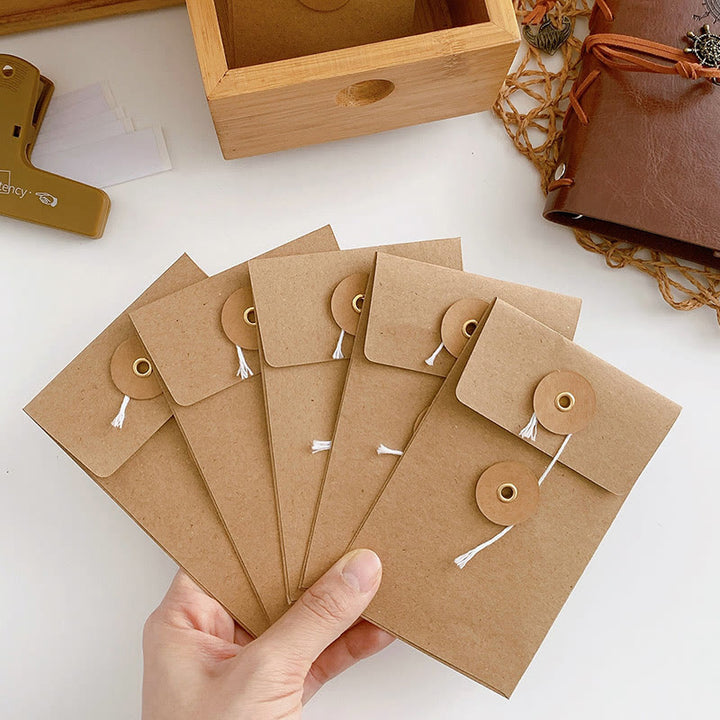 5Pcs Mini Kraft Paper Envelop Fits M5 A7 Notebook Loose-Leaf Refill