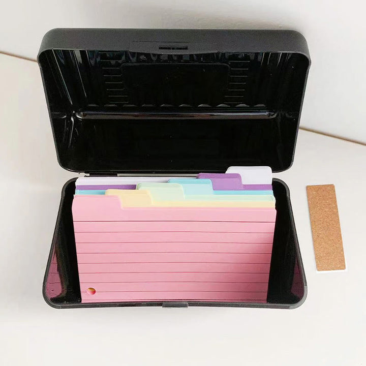 Index Card Holder Set Card Box Organizer Storage with Ruled Note Cards