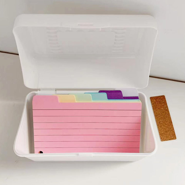 Index Card Holder Set Card Box Organizer Storage with Ruled Note Cards