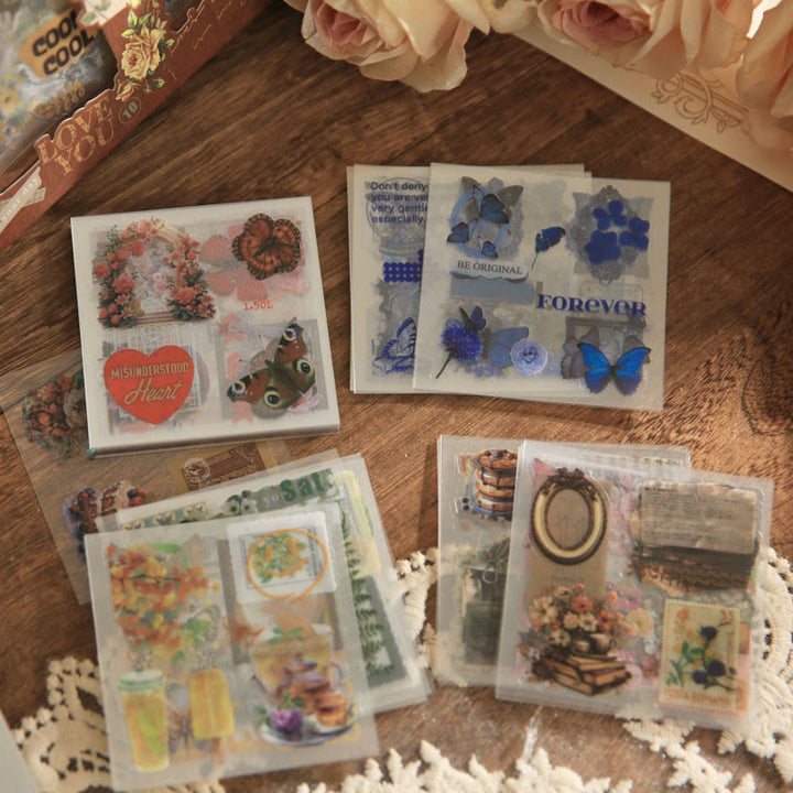 100pcs The Romantic Gift Sticker Box Retro Scrapbooking Supplies