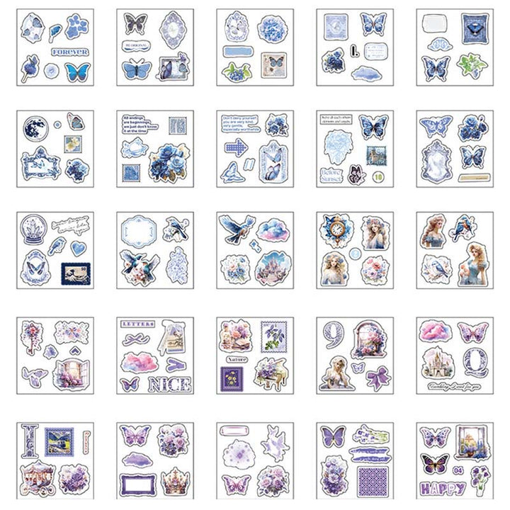 100pcs The Romantic Gift Sticker Box Retro Scrapbooking Supplies