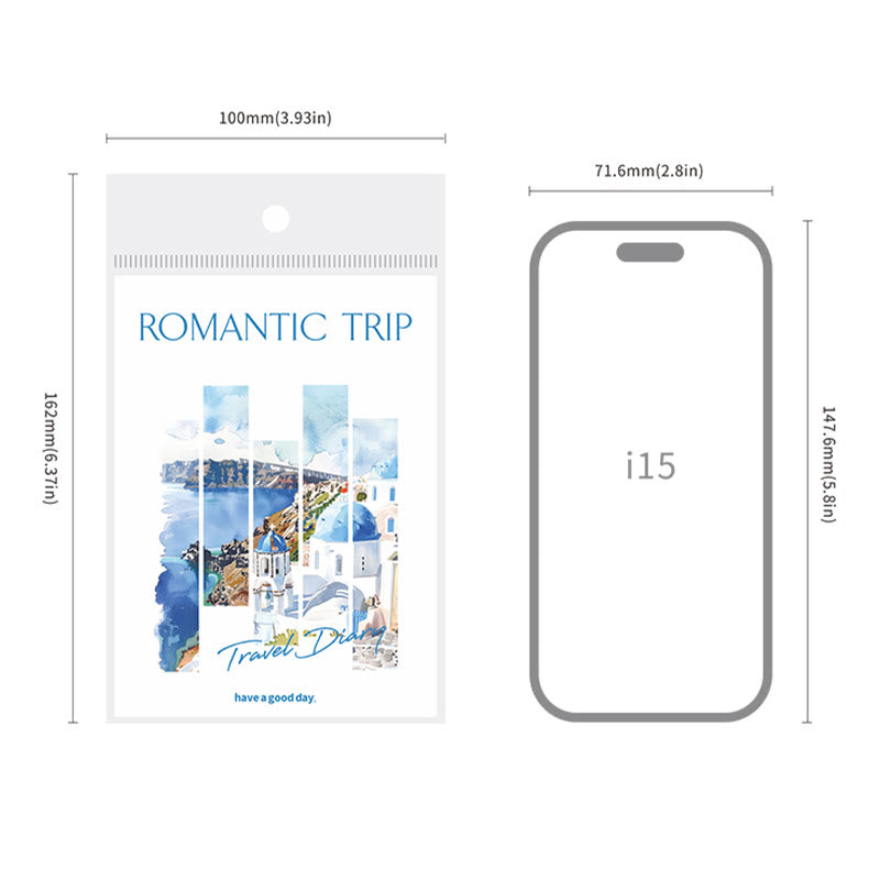 Romantic Travel Diary Series PET Sticker For Journal Decor