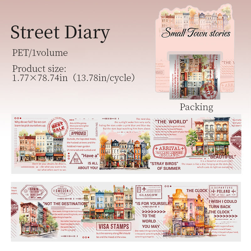 Town Story Series PET Tape Loop For Journal Crafts