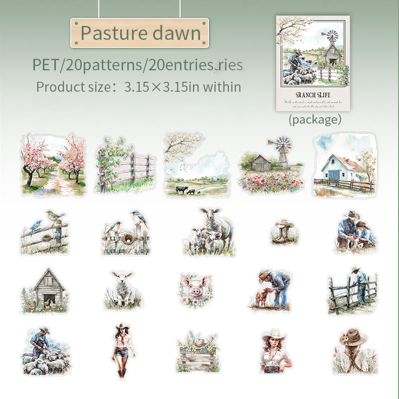 FREE TODAY: Ranch Life Series PET Stickers For Decorative Journaling Crafts