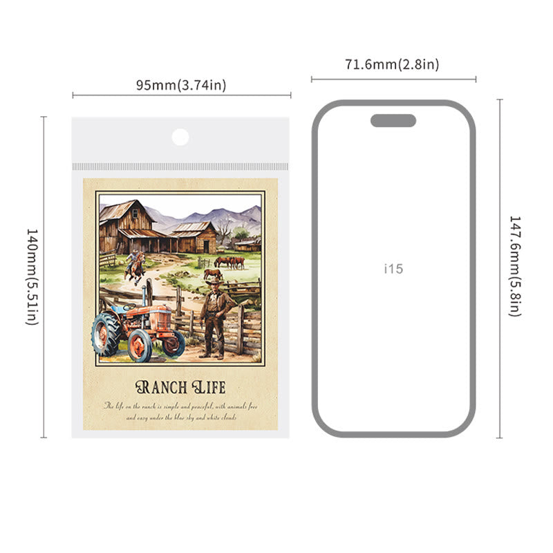 FREE TODAY: Ranch Life Series PET Stickers For Decorative Journaling Crafts