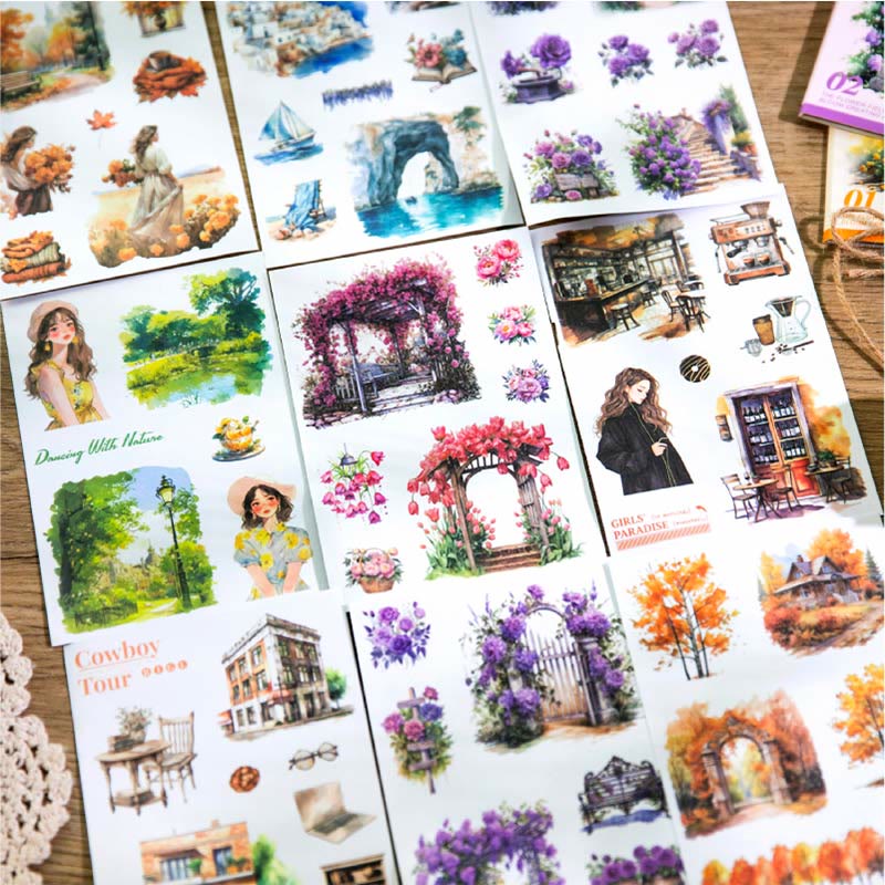 Garden Flower Field Series Stickers For Decorative Journaling Crafts