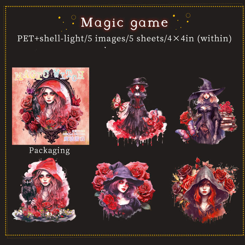 Magic Witch Series Magic PET Sticker For Journal Decor