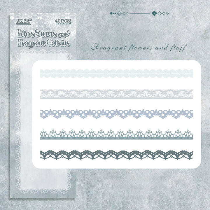 FREE TODAY: Flower Dream Yarn Series Lace PET Sticker For Journal Decor