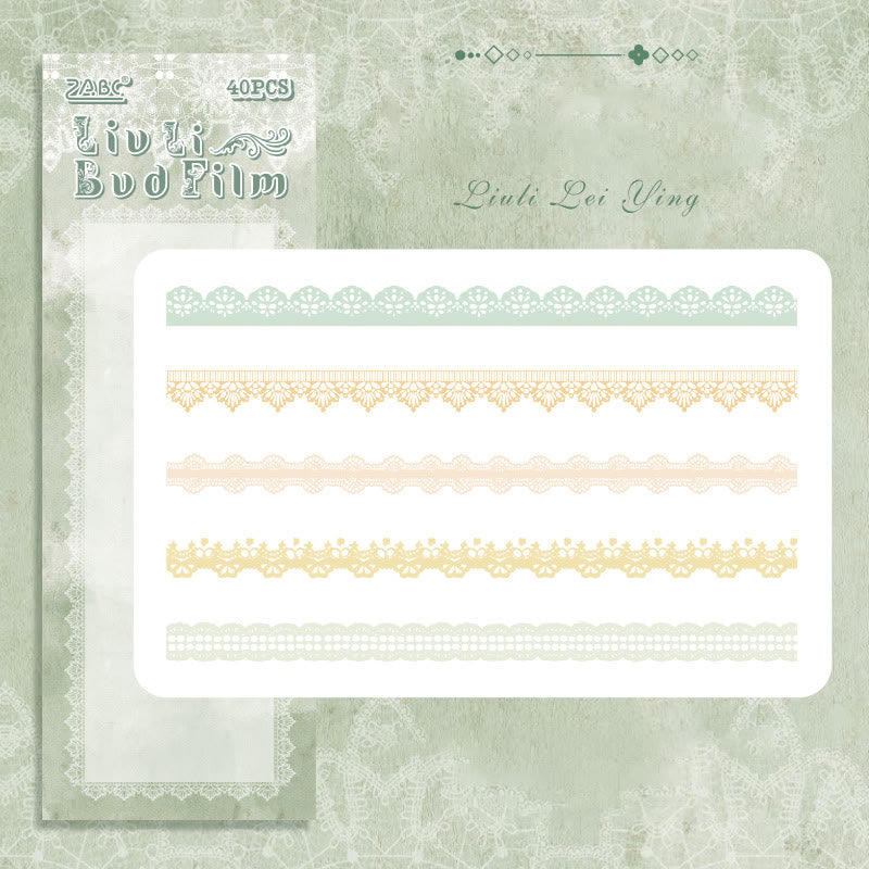 FREE TODAY: Flower Dream Yarn Series Lace PET Sticker For Journal Decor