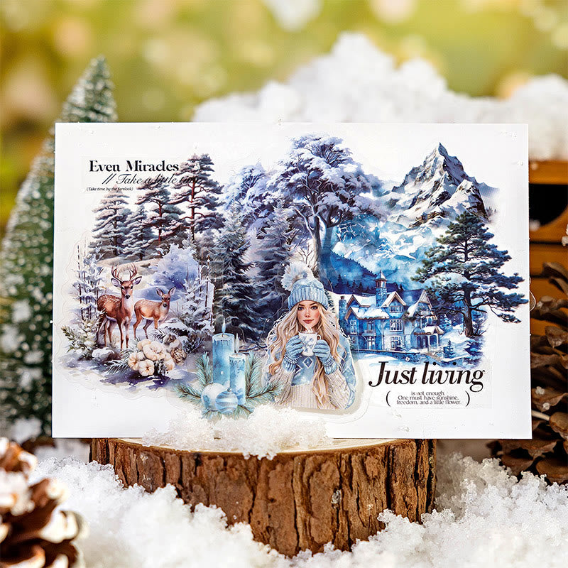 Winter Daily Life Series PET Sticker For Journal Decor