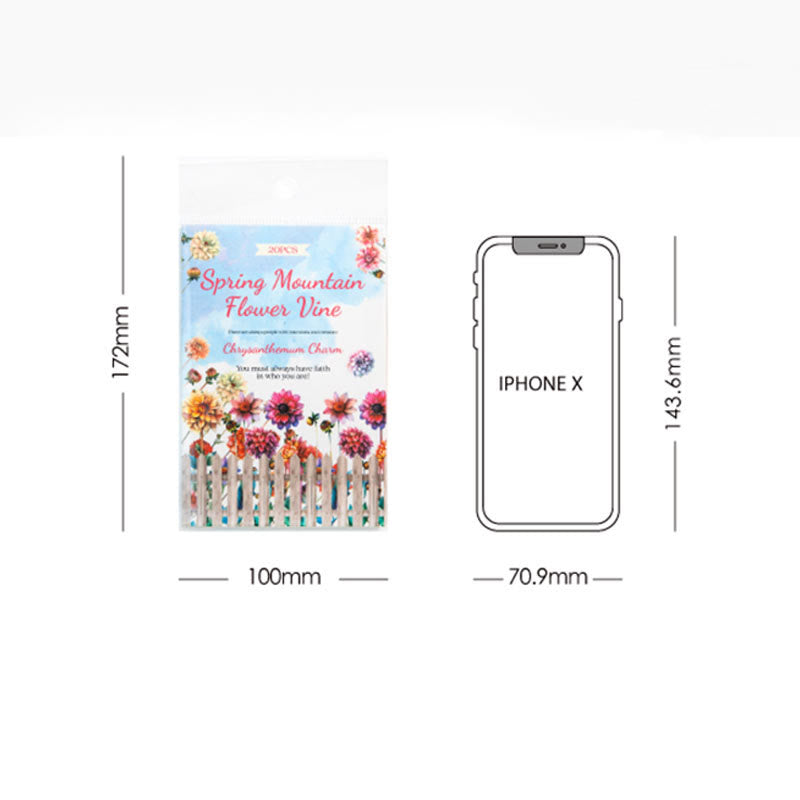 Spring Mountain Flower Vine Series PET Sticker For Journal Decor